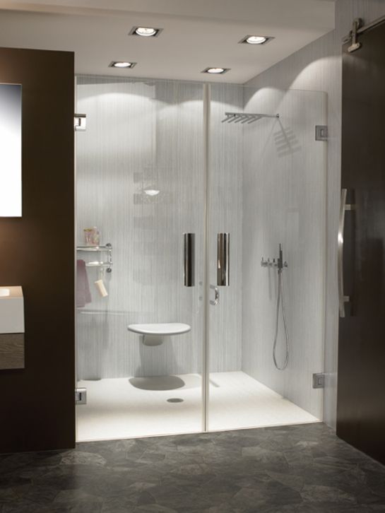 Glazen deur badkamer